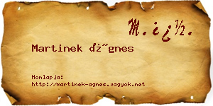 Martinek Ágnes névjegykártya